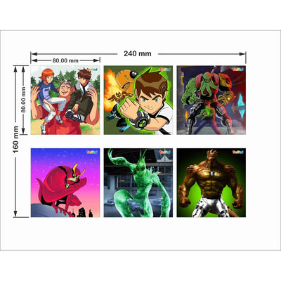 Wooden Jigsaw Puzzles Toy for Kids & Children, Ben 10 54 Pieces 6 in 1 Jigsaw Puzzles, Anime Cartoon Character