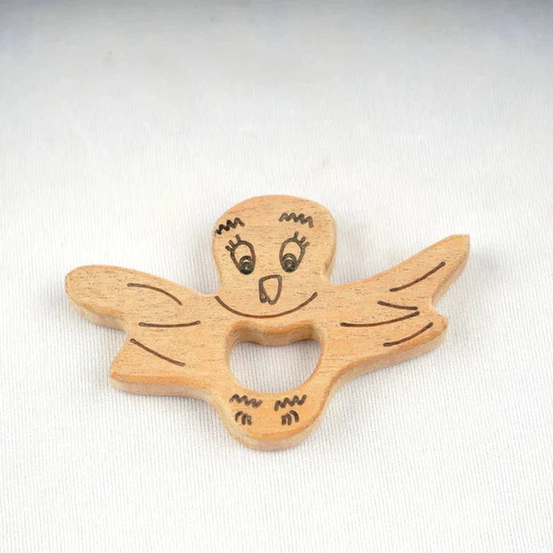 Neem Wood Teether - Bird + Elephant Face + Bunny