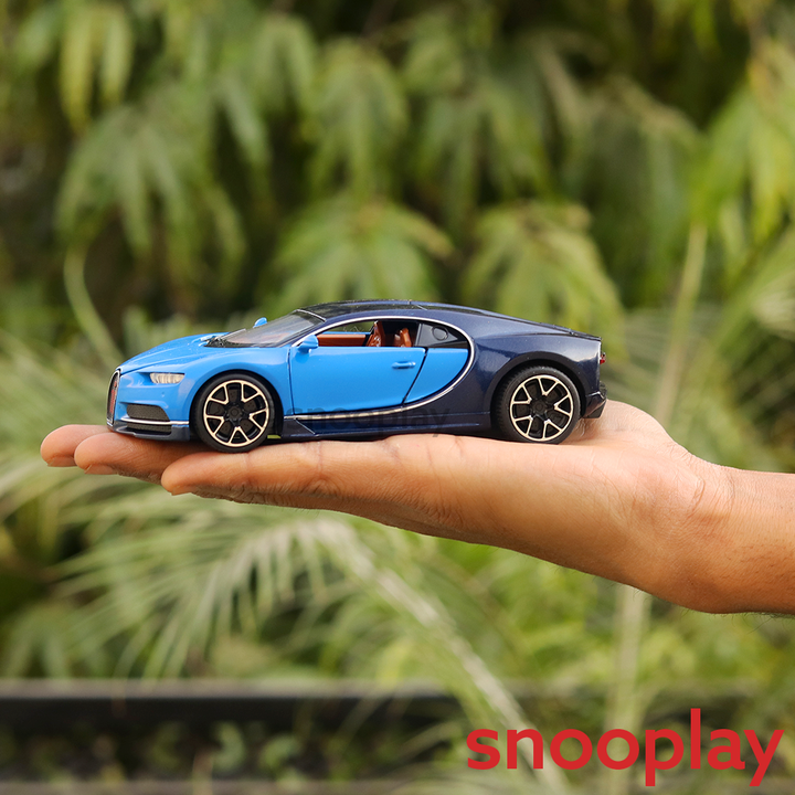 Resembling Bugatti Chiron Pullback Diecast Car - 3239 | 1:32 Scale | Assorted Colors (3 Years till Grown Ups)