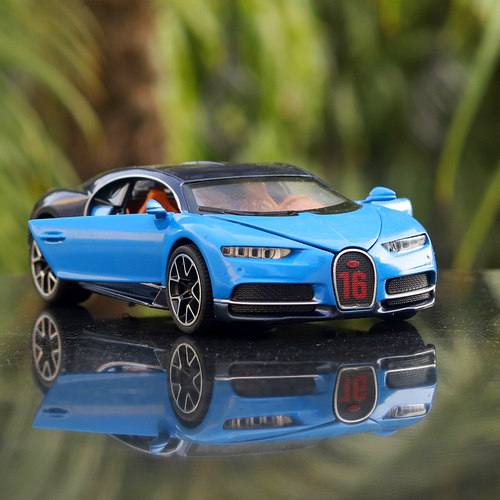Resembling Bugatti Chiron Pullback Diecast Car - 3239 | 1:32 Scale | Assorted Colors (3 Years till Grown Ups)