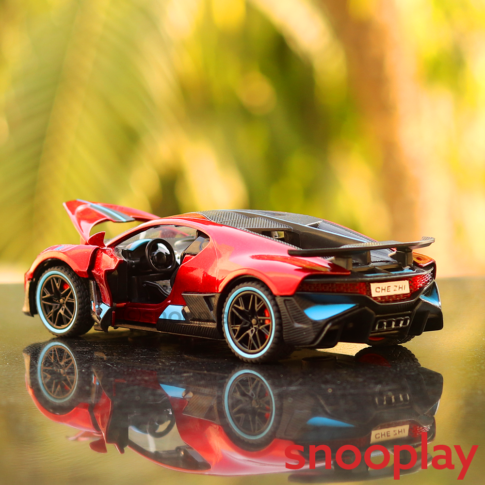 Supercar Diecast Scale Model (3214) resembling Bugatti Divo (comes with light & sound) - Assorted Colors (Scale 1:32)