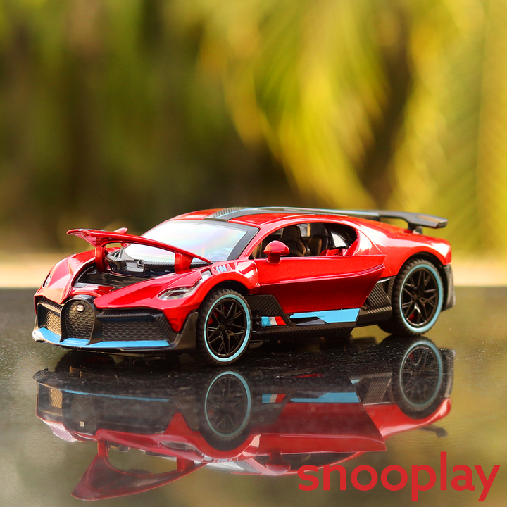 Supercar Diecast Scale Model (3214) resembling Bugatti Divo (comes with light & sound) - Assorted Colors (Scale 1:32)