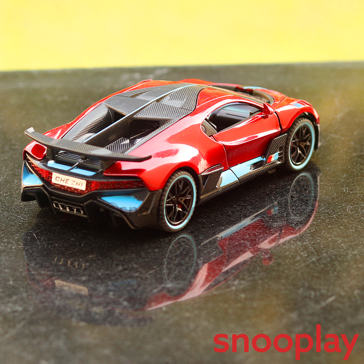 Supercar Diecast Scale Model (3214) resembling Bugatti Divo (comes with light & sound) - Assorted Colors (Scale 1:32)