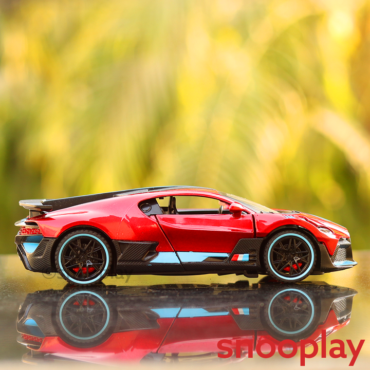 Supercar Diecast Scale Model (3214) resembling Bugatti Divo (comes with light & sound) - Assorted Colors (Scale 1:32)