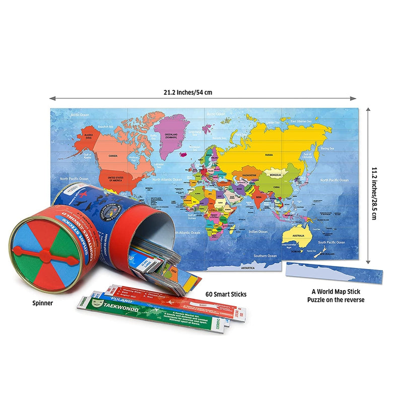 Smart Sticks Countries of the World, Game and Puzzle-Pack of 6