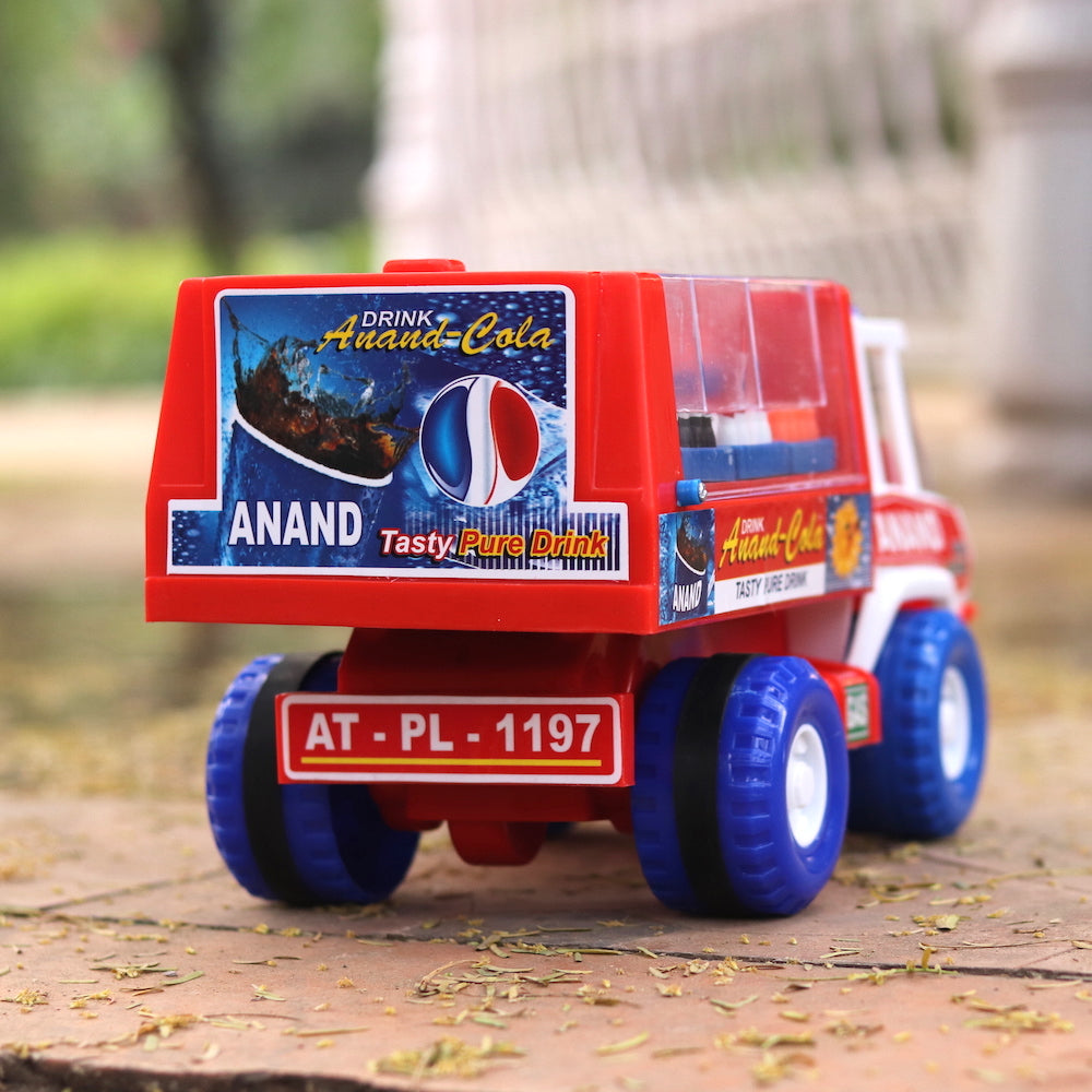 Anand Cola Van (with Removable Crates and Opening Glass Cover) Friction Powered Toy Truck