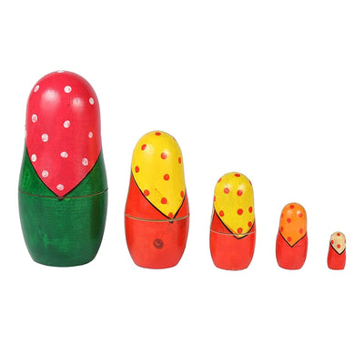 Wooden Russian Nesting Dolls Set for Kids - Set of 5 pcs