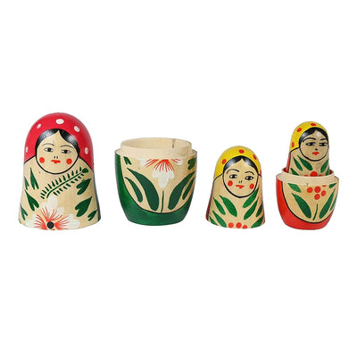 Wooden Russian Nesting Dolls Set for Kids - Set of 5 pcs