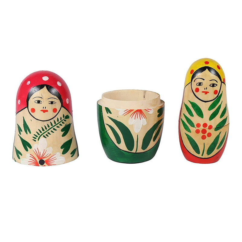 Wooden Russian Nesting Dolls Set for Kids - Set of 5 pcs