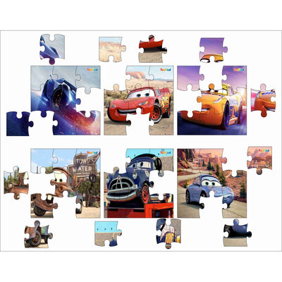 Wooden Jigsaw Puzzles Toy for Kids & Children, Disney Pixar Cars 54 Pieces 6 in 1 Jigsaw Puzzles, Anime Cartoon Character