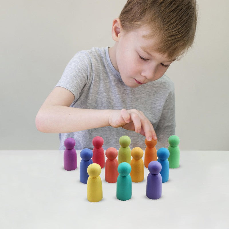 Rainbow Wooden Peg Dolls