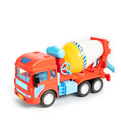 Friction Powered Realistic Cement Mixer Truck Toy - Assorted Colours