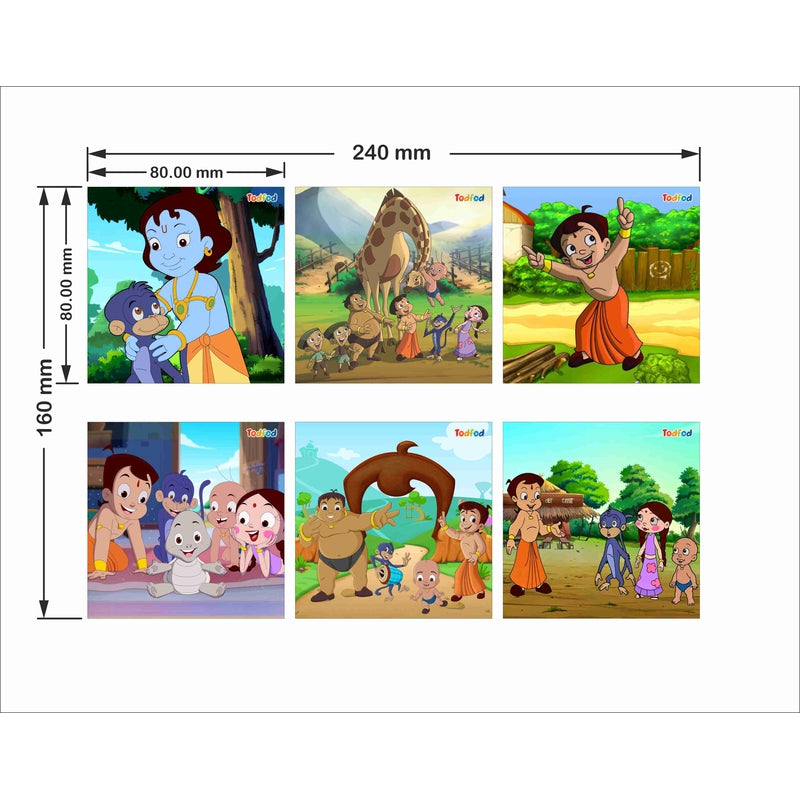 Wooden Jigsaw Puzzles Toy for Kids & Children, Chhota Bheem & Friends 54 Pieces 6 in 1 Jigsaw Puzzles, Anime Cartoon Character