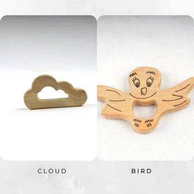 Neem Wood Teether - Cloud + Bird