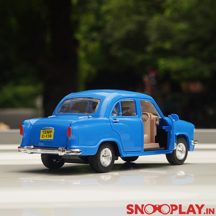 Coloured Ambassador Miniature Toy Car (Pull back car with Opening doors) - Assorted Colours