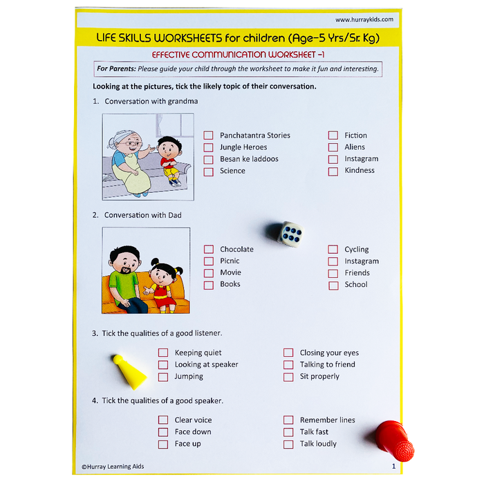 Life Skills Worksheets - (5 Years)