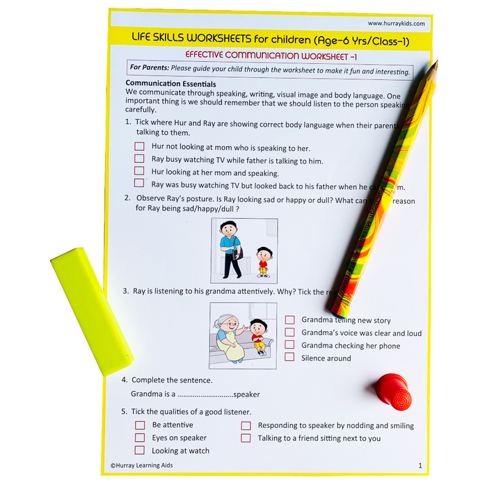 Life Skills Worksheets - (6 Years)