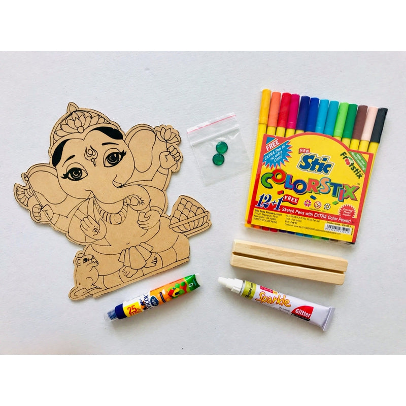 DIY - Colouring Wooden Lord Ganesha Activity Box