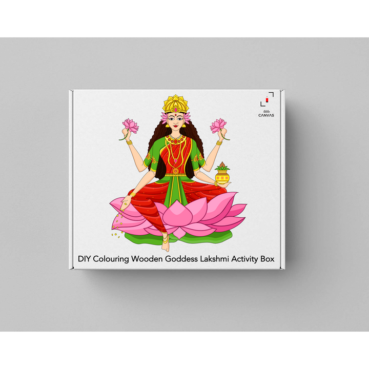 DIY Colouring Wooden Goddess Lakshmi Activity Box