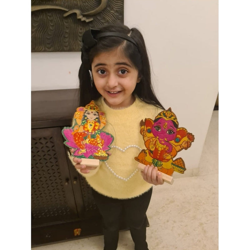 DIY Colouring Wooden Goddess Lakshmi Activity Box