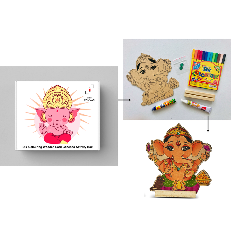 DIY - Colouring Wooden Lord Ganesha Activity Box