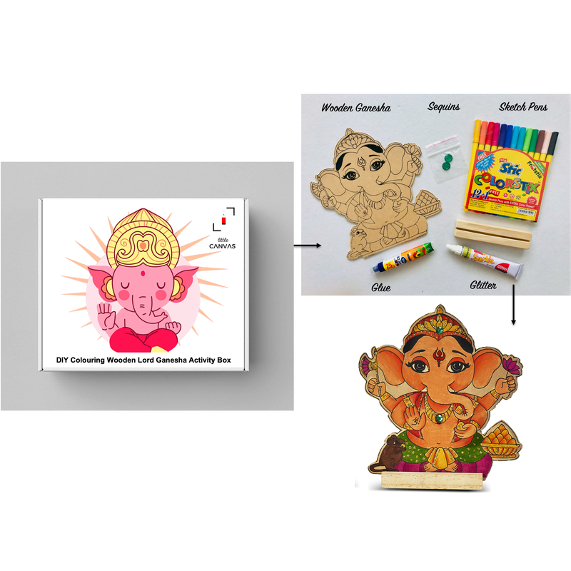 DIY - Colouring Wooden Lord Ganesha Activity Box