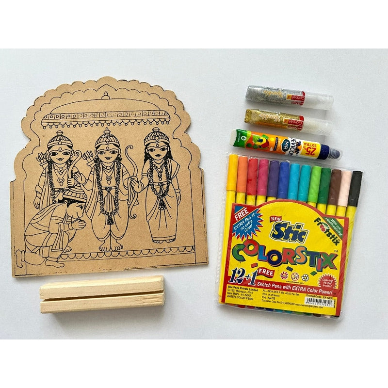 DIY- Colouring Wooden Ram Darbar Activity Box