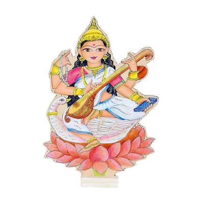 DIY Colouring Wooden Goddess Saraswati Activity Box