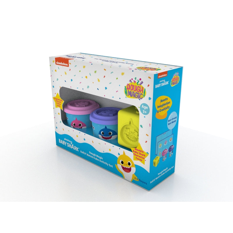 Dough Magic Baby Shark Roll N' Match Cube Activity Set