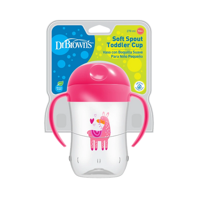 Feeding & Weaning Sipper Soft-Spout Toddler Cup W/ Handles - Pink Llama Deco