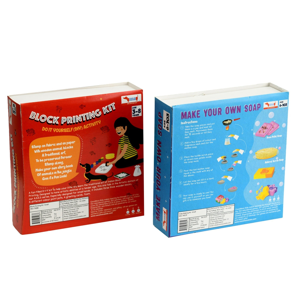 DIY Activity Combo Pack- Block Printing Kit & Make your Soap Kit