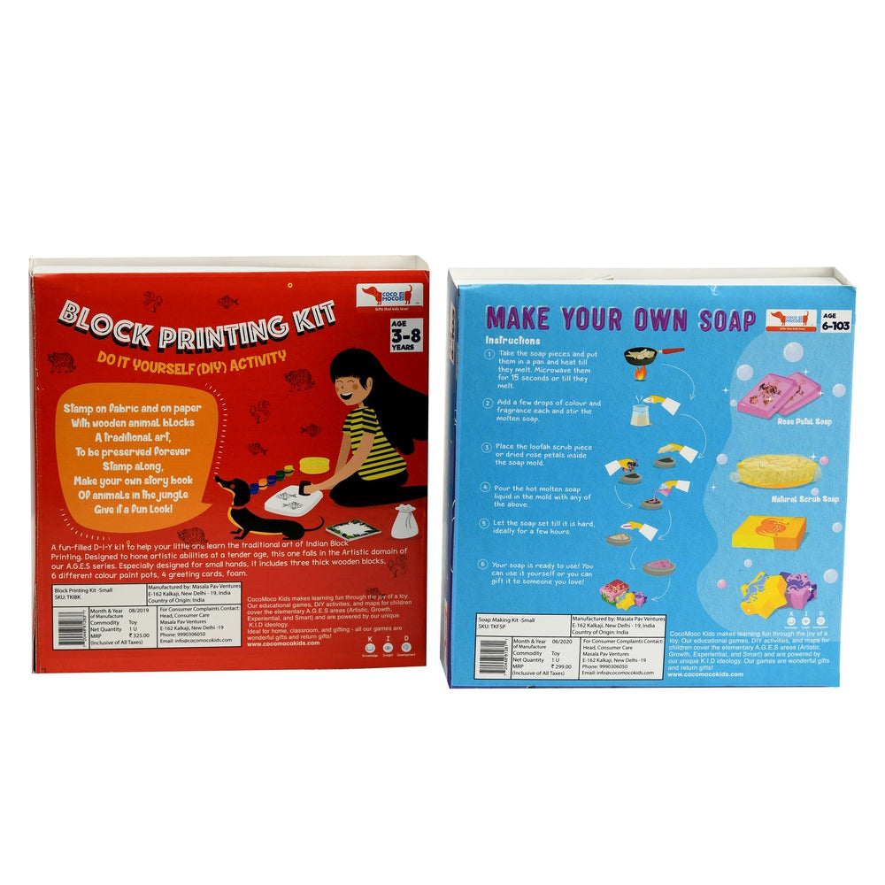 DIY Activity Combo Pack- Block Printing Kit & Make your Soap Kit
