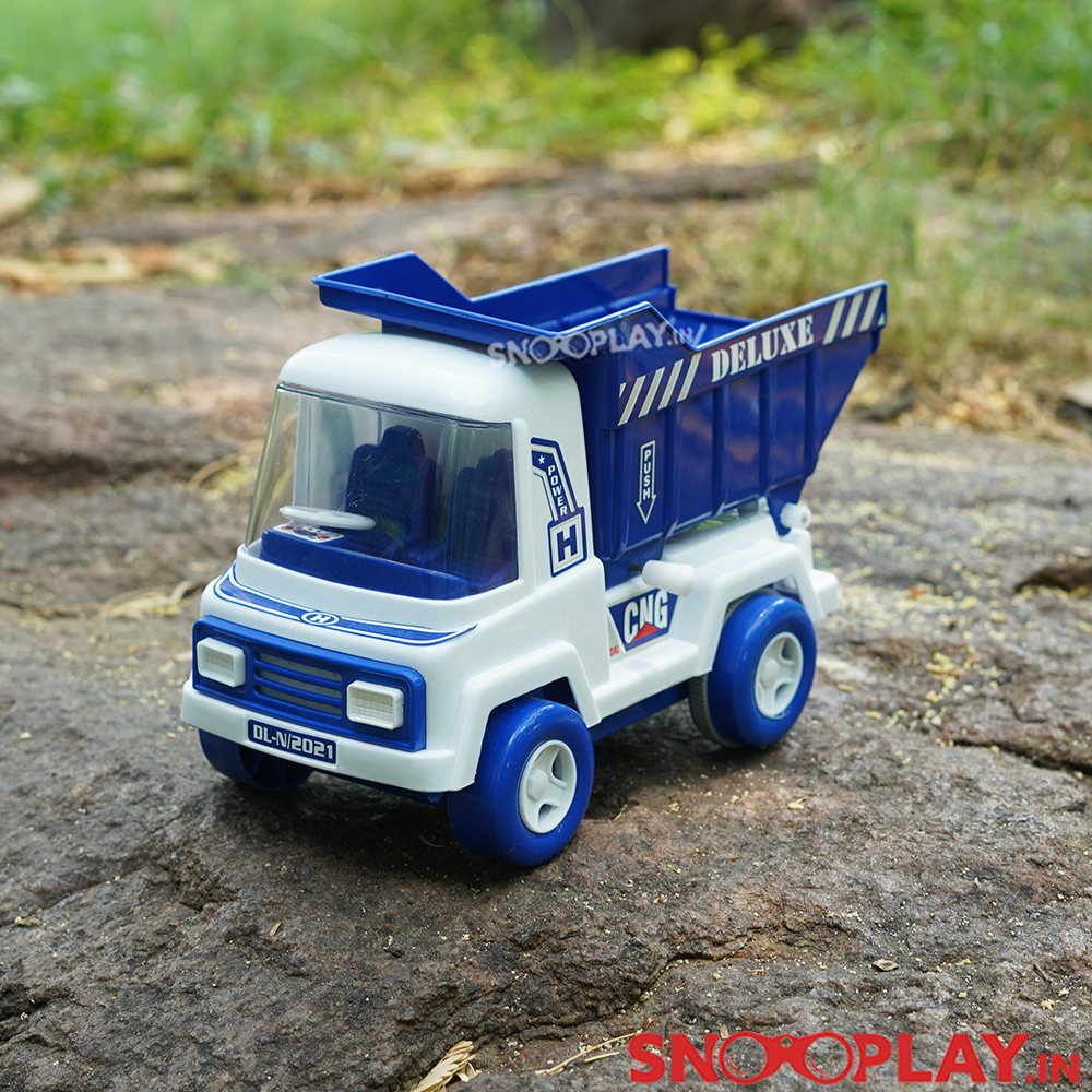 Deluxe Dumper Friction Powered Toy Truck For Kids (With Moving Parts)