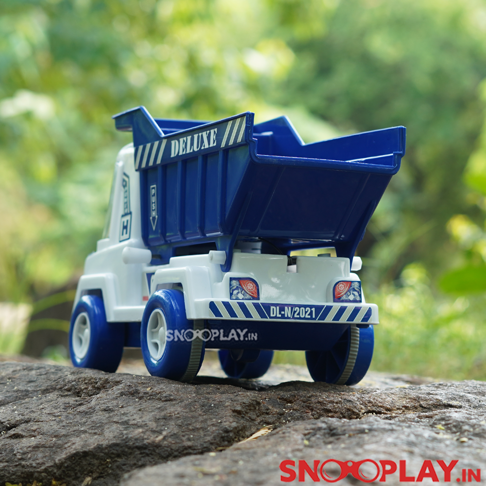 Deluxe Dumper Friction Powered Toy Truck For Kids (With Moving Parts)