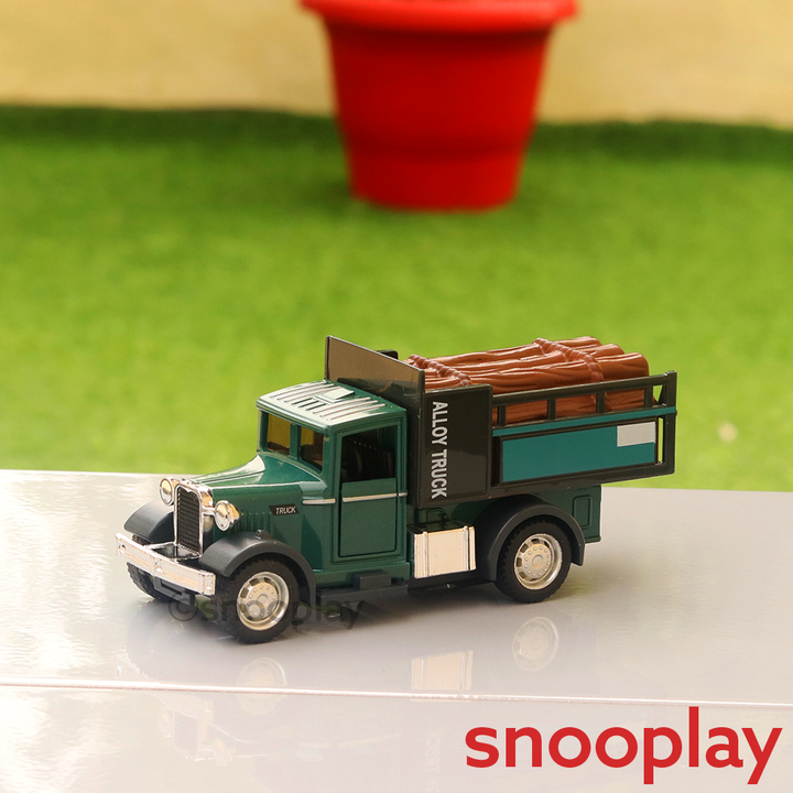 Wooden Logs Diecast Truck Construction Vehicle with Light & Sound Effect (4342)