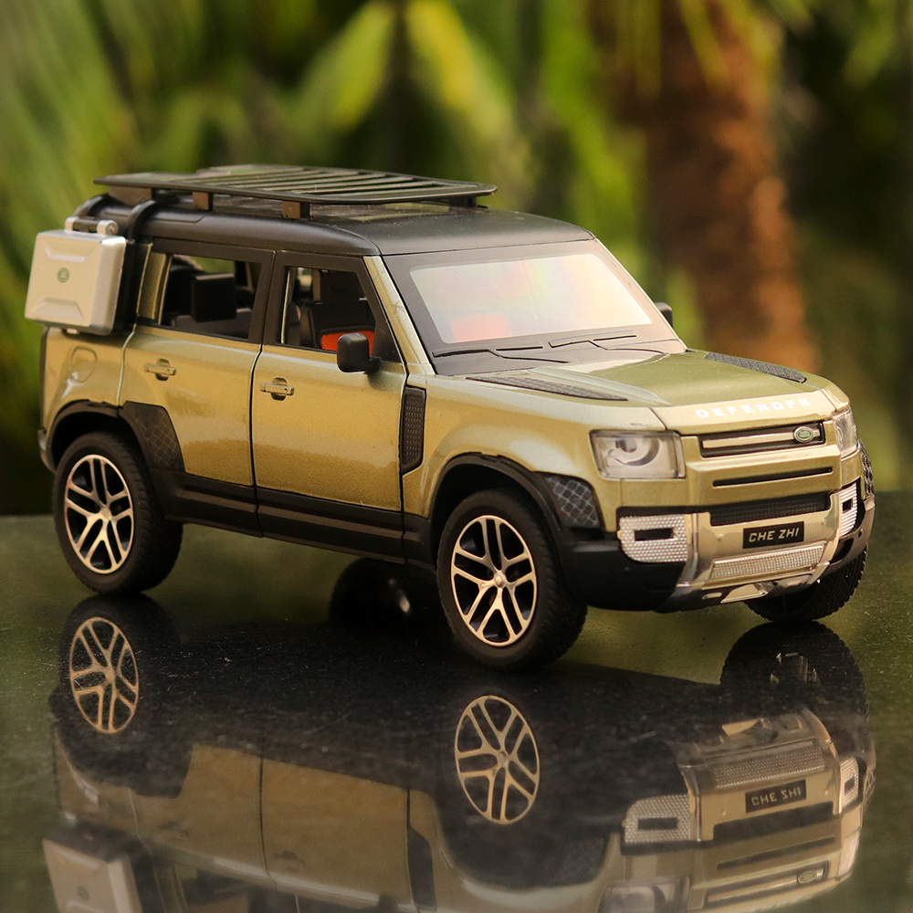 SUV Diecast Car resembling Defender Land Rover (1:24 Scale)- comes with light & sound (Assorted Colours)