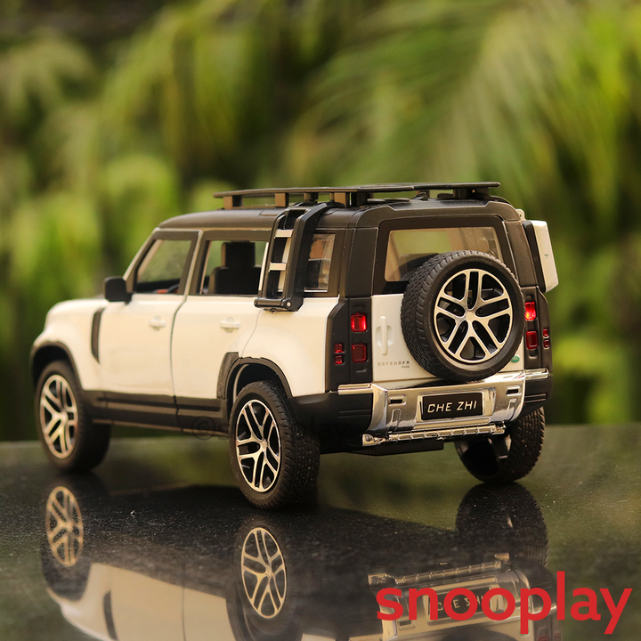 SUV Diecast Car resembling Defender Land Rover (1:24 Scale)- comes with light & sound (Assorted Colours)