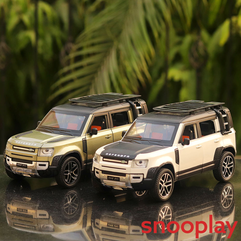 SUV Diecast Car resembling Defender Land Rover (1:24 Scale)- comes with light & sound (Assorted Colours)