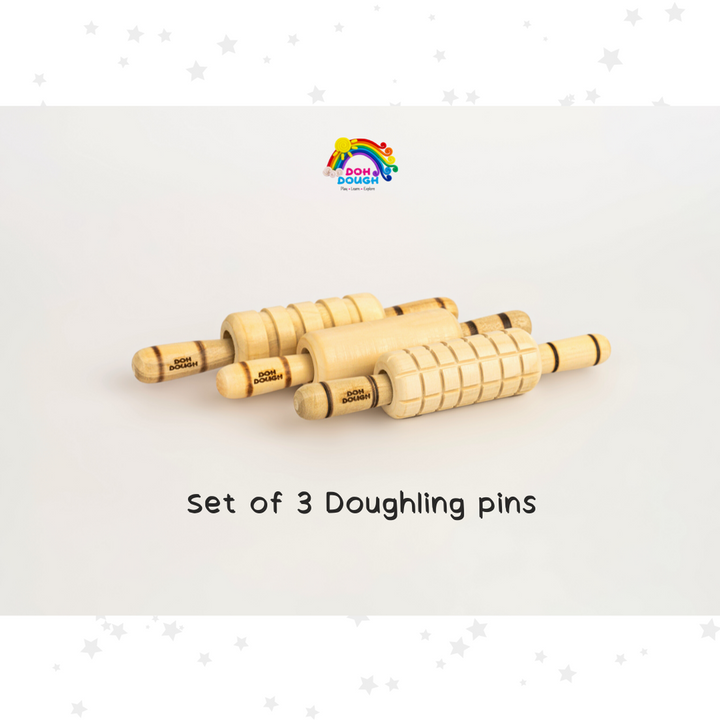 Dohdough Rolling Pins (Set of 3)- Art & Craft Game for Kids