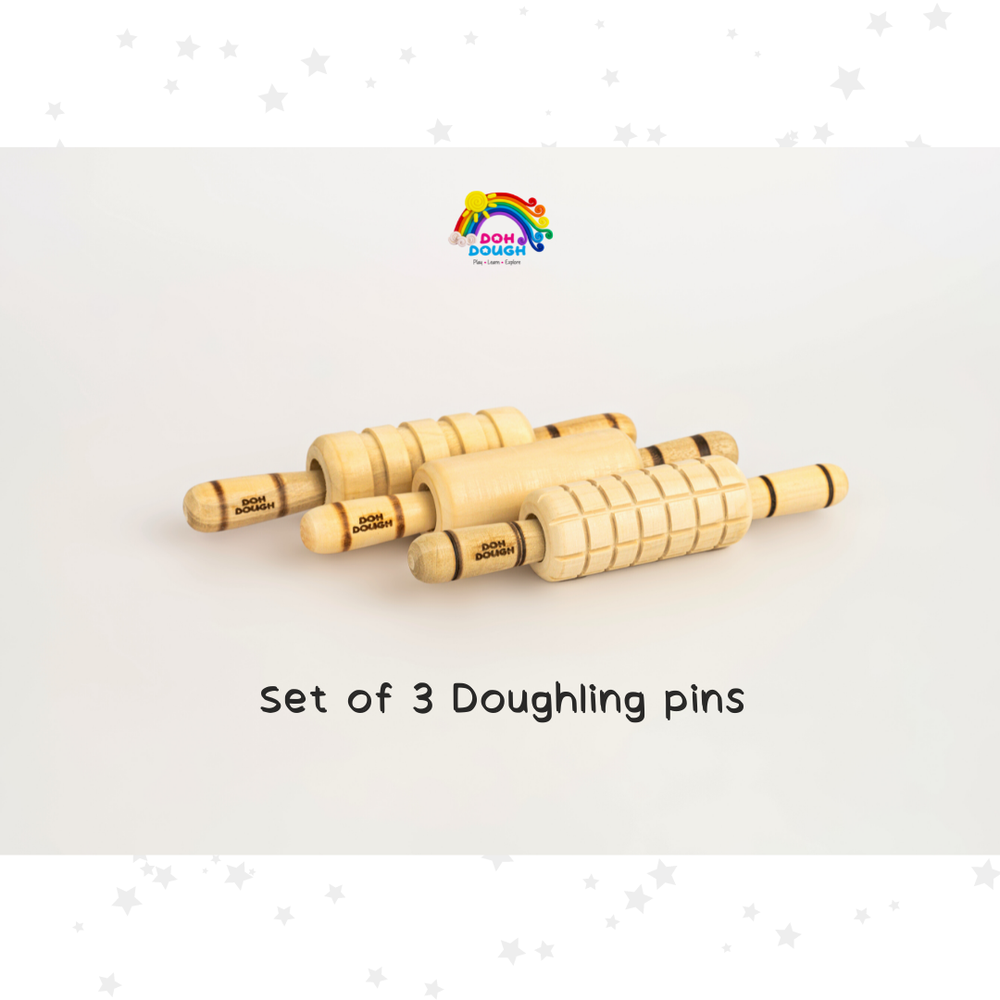 Dohdough Rolling Pins (Set of 3)- Art & Craft Game for Kids