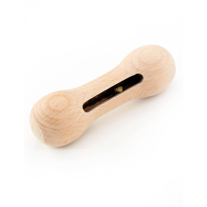 Dumbbell shaped Wooden Rattle (comes with a bell)