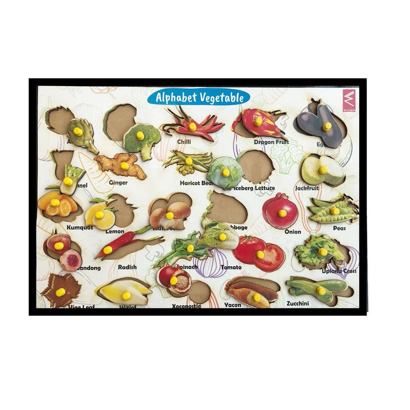 Wooden Vegetables from A-Z Educational Knob Tray