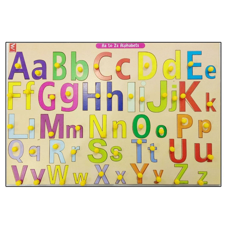 Wooden Capital and Small Alphabet learning Educational Knob Tray