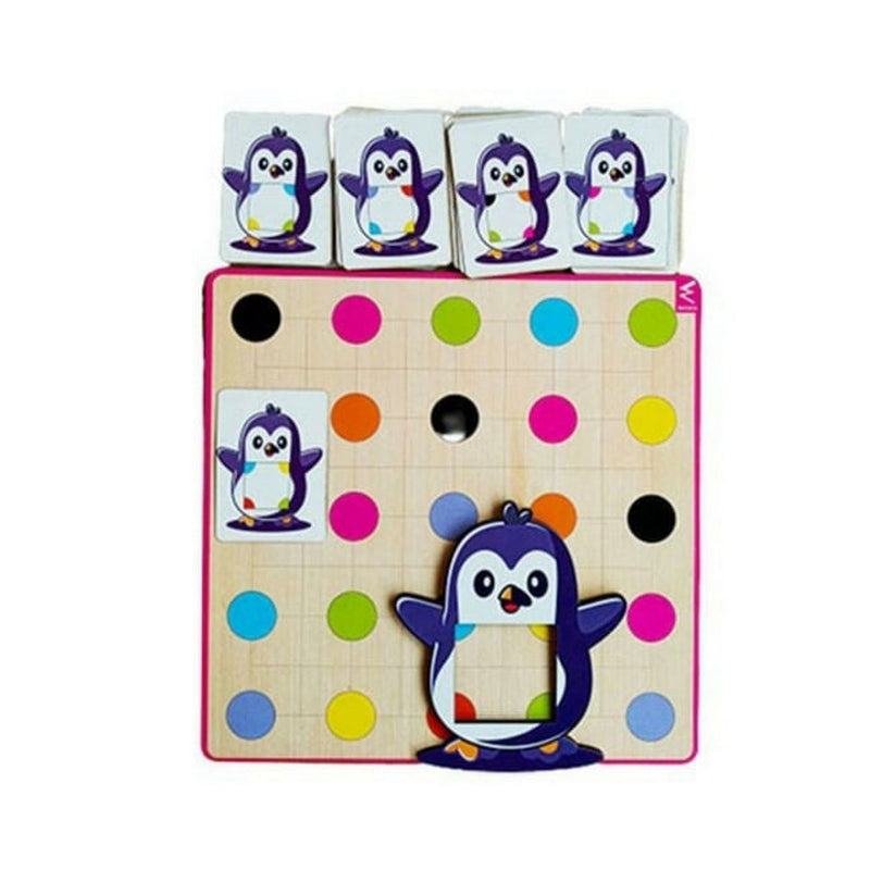 Penguin Colour Fraction Matching Board Game