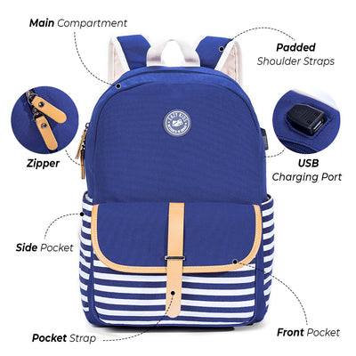 Classic School Bag-Blue