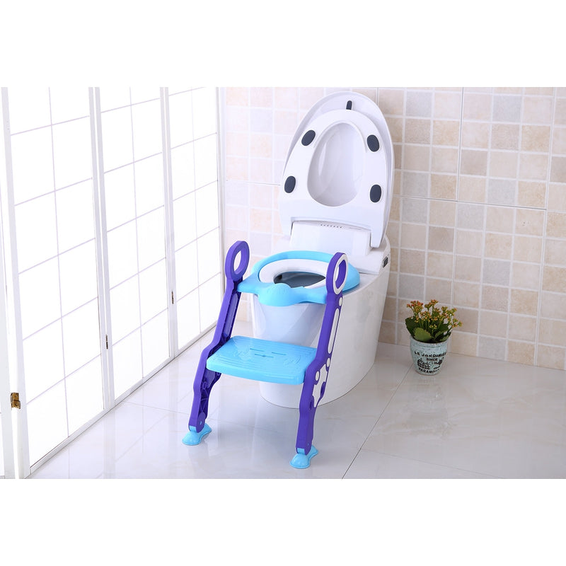 Step Stool Foldable Potty Trainer Seat- Blue