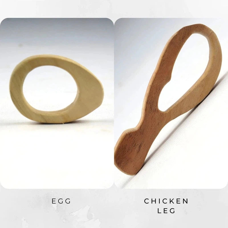 Neem Wood Teether - Egg + Chicken Leg