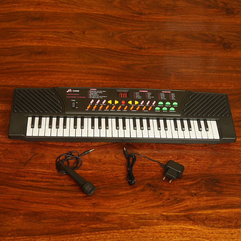 Electronic Keyboard Piano With Mic & Charging Cord (54 Keys)