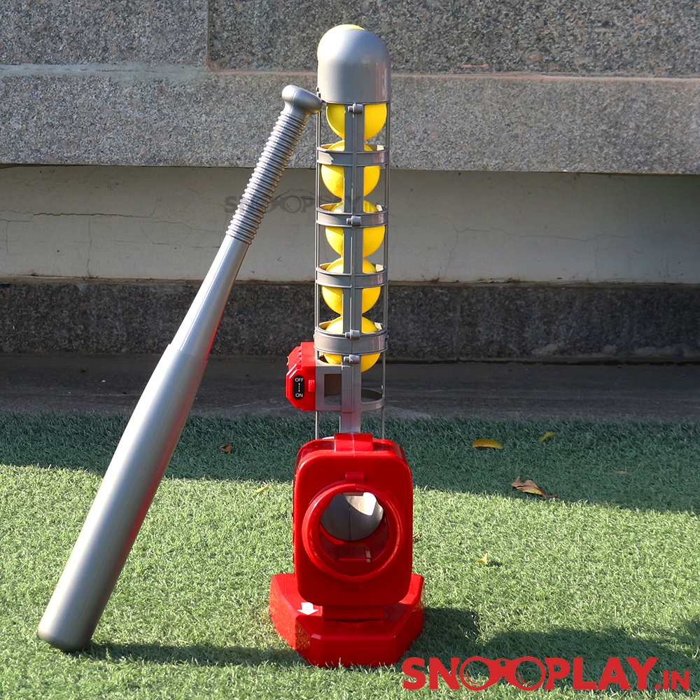 2 in 1 Electronic Pitcher Game (comes with Baseball bat & Tennis Racket)-For Kids Sports & Active Play