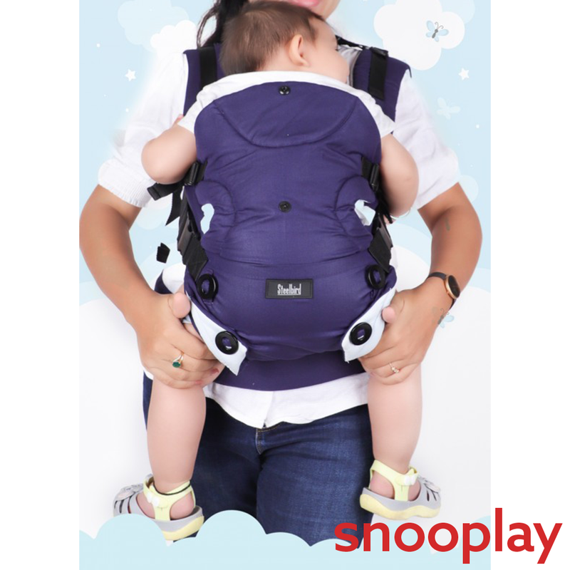 Original Steelbird Elegant Baby Carrier with 4 Carry Position (Grey & Navy Blue)